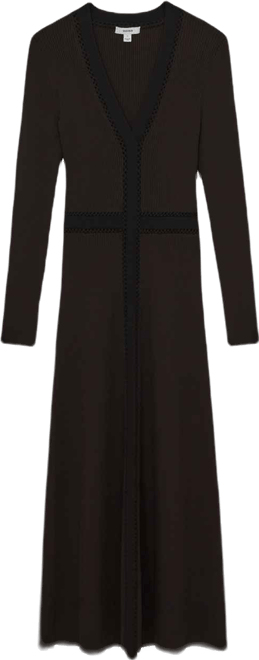 Women's Craft-Stitch Rib-Knit Midi Dress