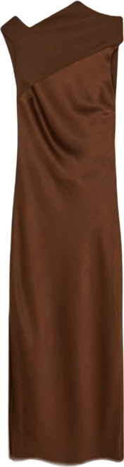 Women's Satin Draped Open-Back Dress