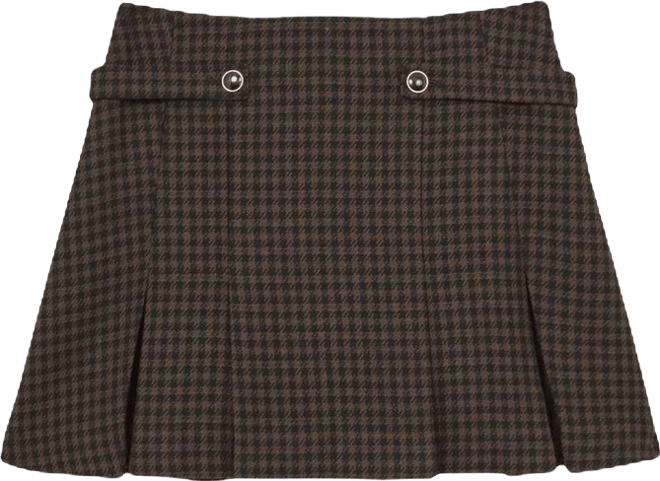 Women's Wool-Blend Check Mini Skirt