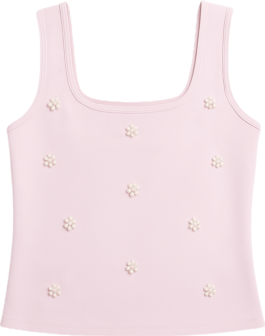 Petite Embellished Pearl-Cluster Tank Top, Macy's Exclusive