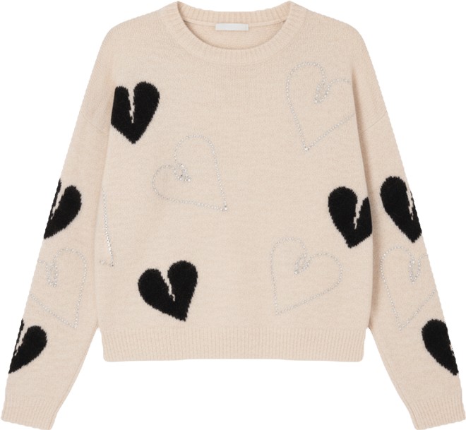 Women's Many Hearts Long-Sleeve Sweater
