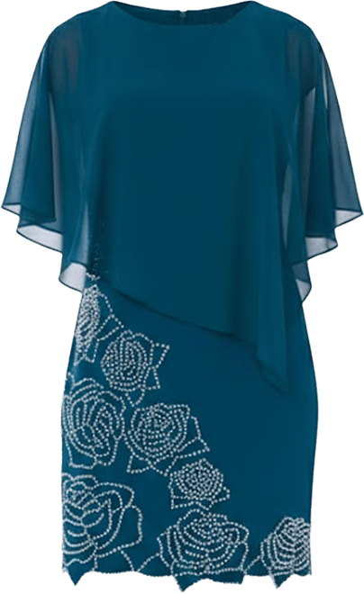 Women's Side Drape Overlay Dress