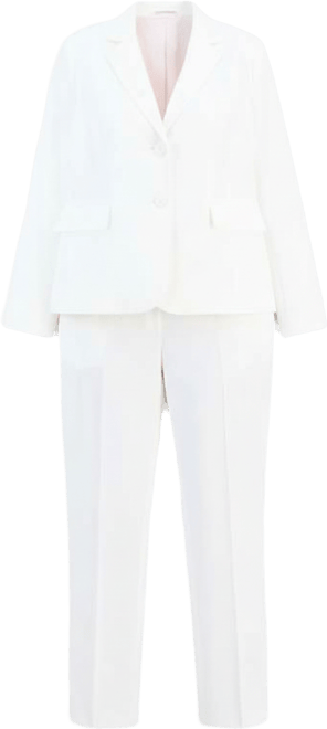 Plus Size Notch-Lapel Mid-Rise Pantsuit