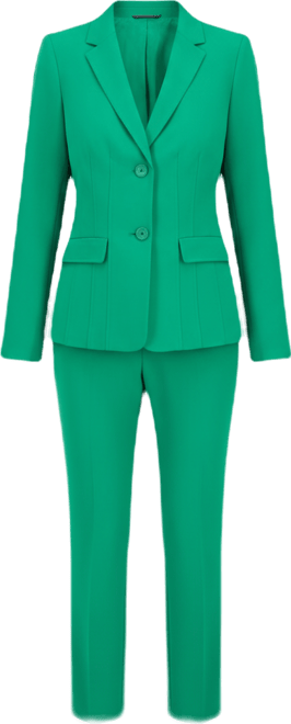 Women's Notch-Lapel Mid-Rise Pantsuit, Regular & Petites