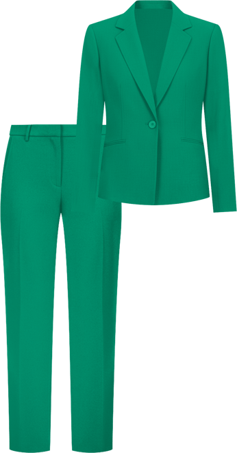 Women's Notch-Lapel Mid-Rise Pantsuit, Regular & Petites