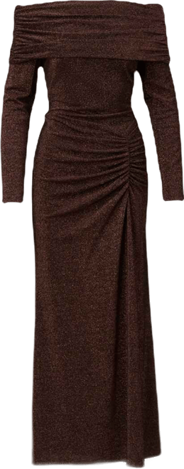 Papell Women's Off-The-Shoulder Long Sleeve Maxi Dress