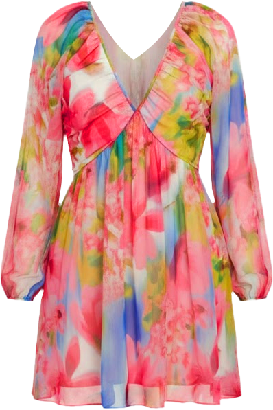 Women's Printed Long-Sleeve Dress