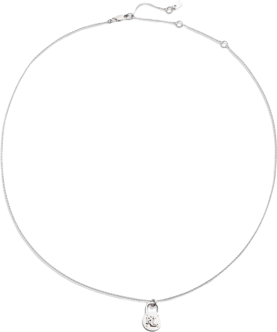 Silver-Tone Logo Padlock Pendant Necklace