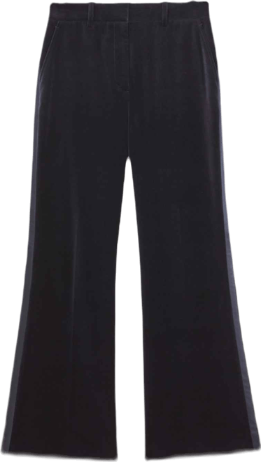 Women's Cotton Velvet Satin-Stripe Flared Pants