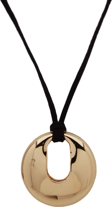 Faux Suede Gold-Tone Polished Cord Pendant Necklace
