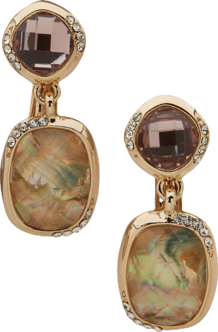 Multi-Stone Double Stone Drop Earrings