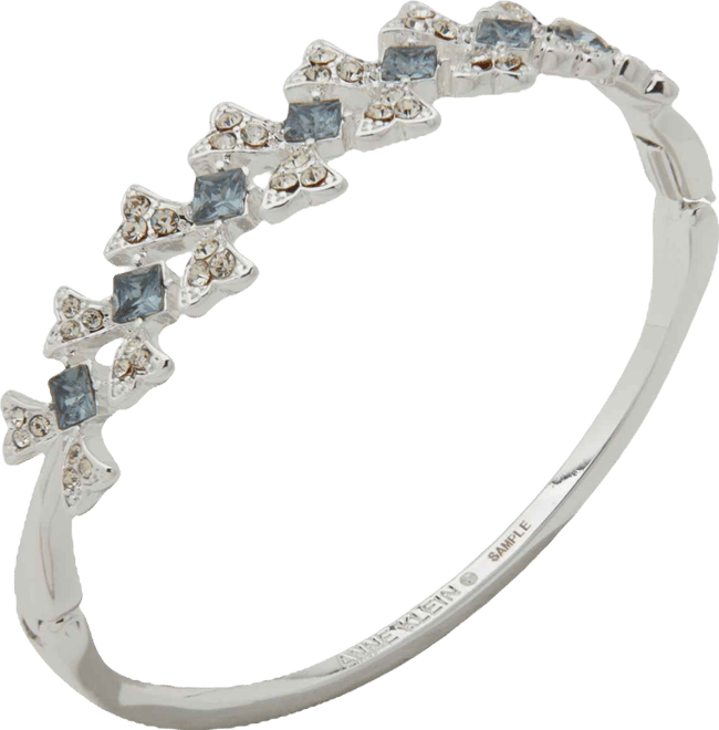 Glass and Plastic Stone Fluted Hinge Bracelet