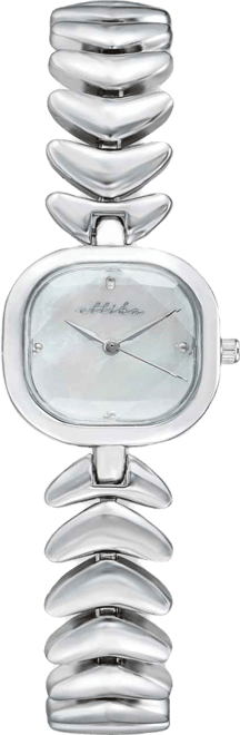 Metal Moderna Silver Plated Bracelet Watch, 80mm