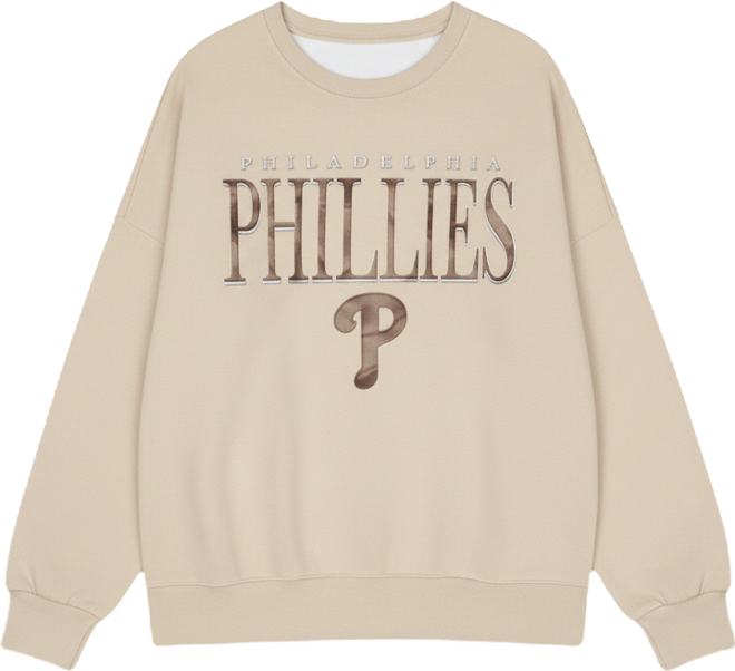 Women's Sand Philadelphia Phillies Oversized Vet Ii Sweatshirt