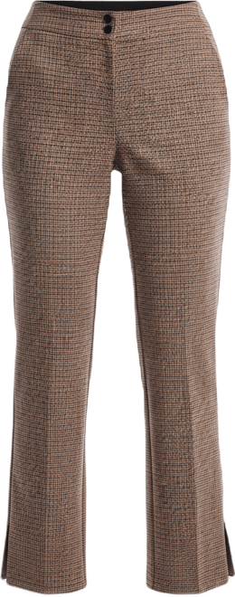 Petite Plaid Print Ponte Bootcut Pants