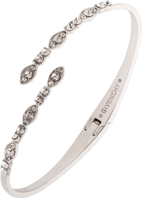 Glass Crystal Bypass Cuff Bracelets (also in Gold-Tone and Rose Gold-Tone)