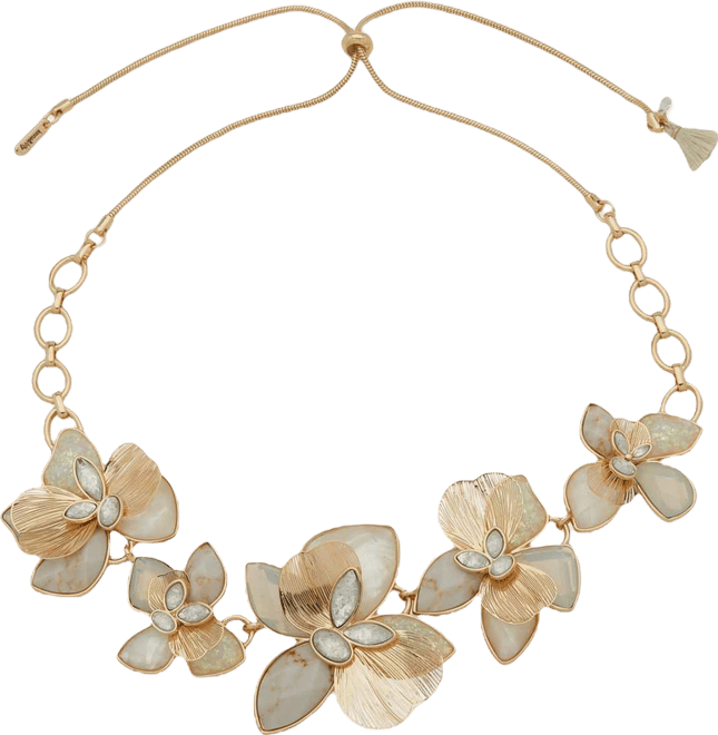 Multi-Stone Flower Frontal Necklace