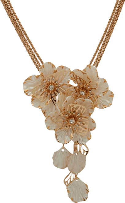 Multi-Stone Flower Frontal Necklace