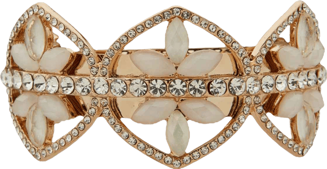 Multi-Stone Gold-Tone Cluster Barrette