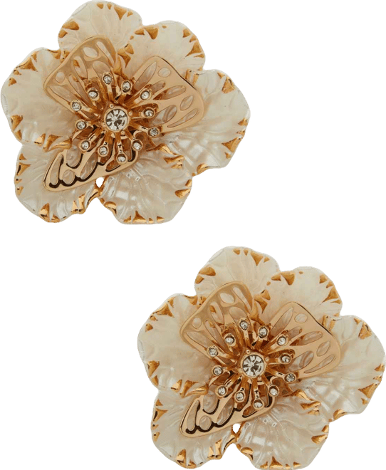 Multi-Stone Large Flower Stud Earrings