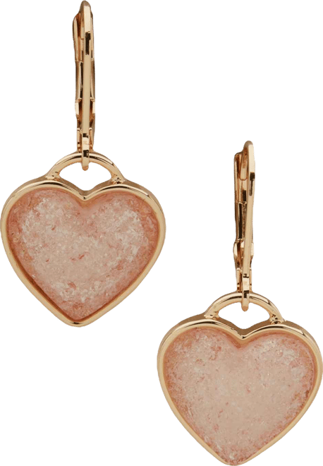 Blush Gold-Tone Blush Heart Drop Earrings