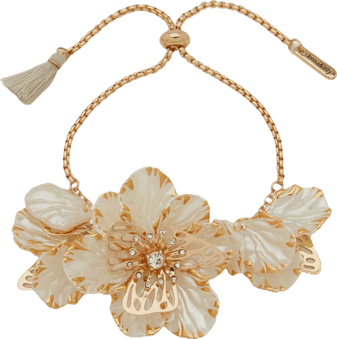 Multi-Stone Flower Slider Bracelet