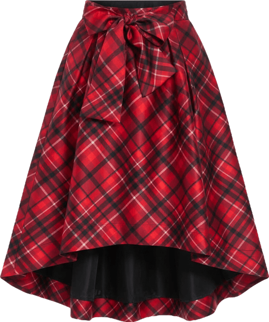 Plus Size High Low Plaid Ballgown Skirt