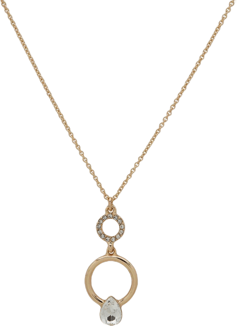 Crystal Pear Stone Pendant Necklace