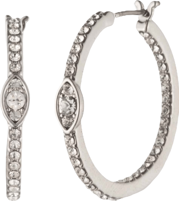 Glass Crystal Drama Hoop Earrings (also in Gold-Tone)