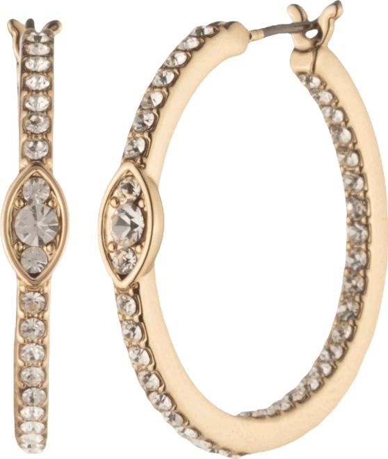 Glass Crystal Drama Hoop Earrings (also in Gold-Tone)