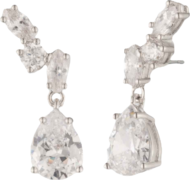 Cubic Zirconia Crawler Earrings