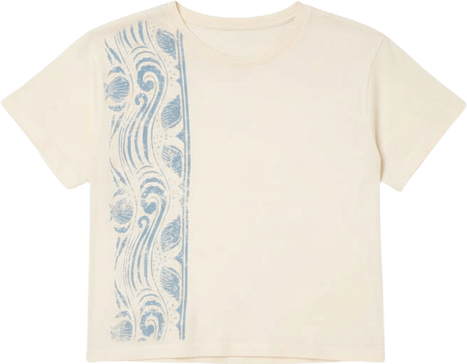 Women's Sealife Border Cropped Boxy Short-Sleeve T-Shirt