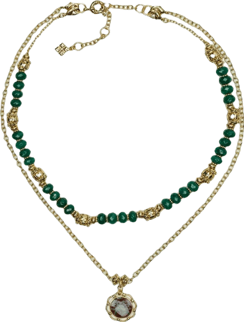 Modular European Floral Tapestry Pendant Necklace