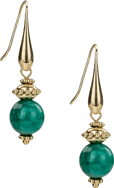 Gold Plated Beaded Drop Earrings