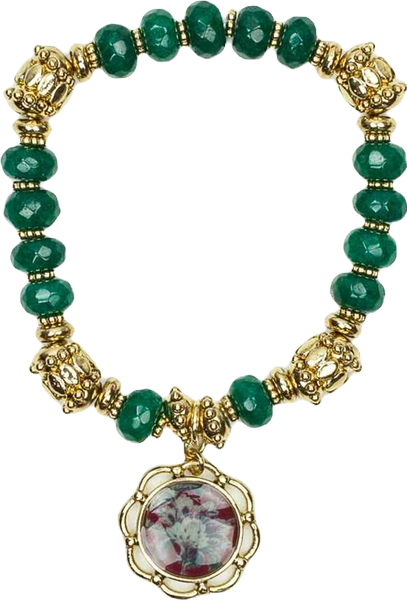 European Floral Tapestry Stretch Bracelet