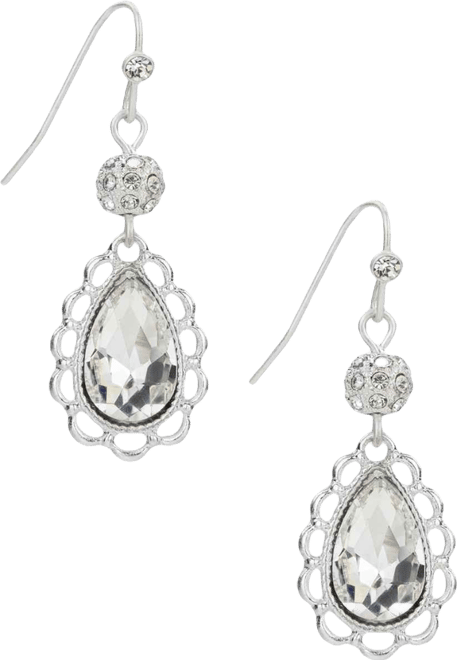Silver tone Teardrop Earrings