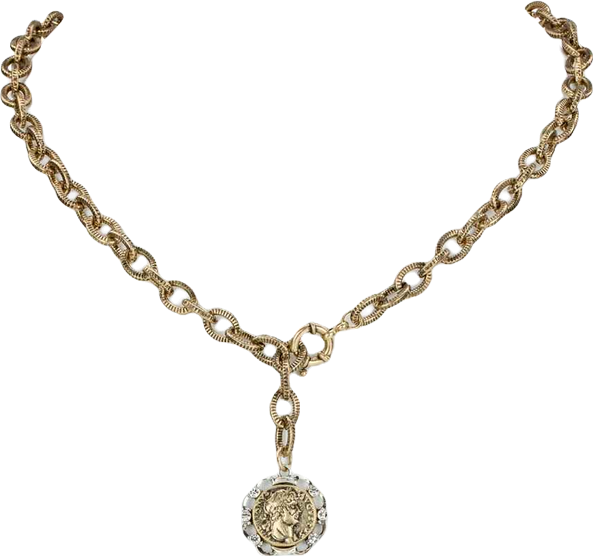 Gold Plated Coin Pendant Necklace