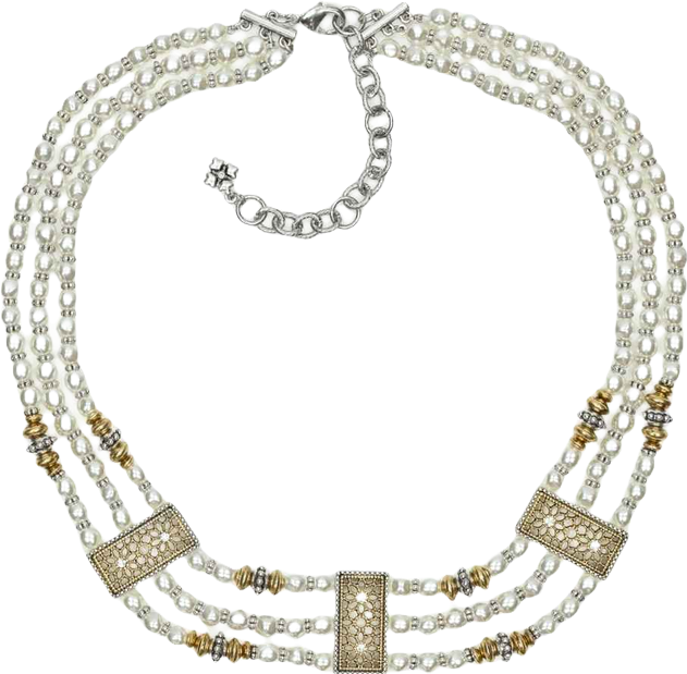 3 Strand Cultivated Pearl Layered Necklace