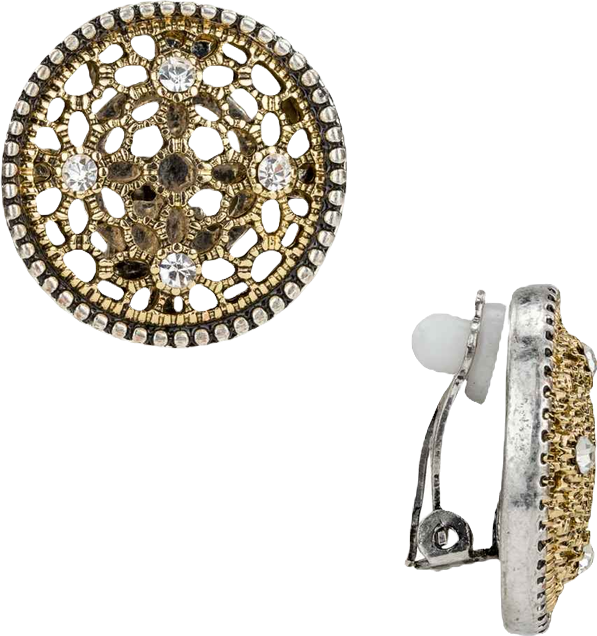 Button Clip On Stud Earrings