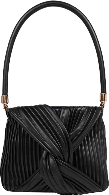 Women's Pleated Knot Box Handle Bag