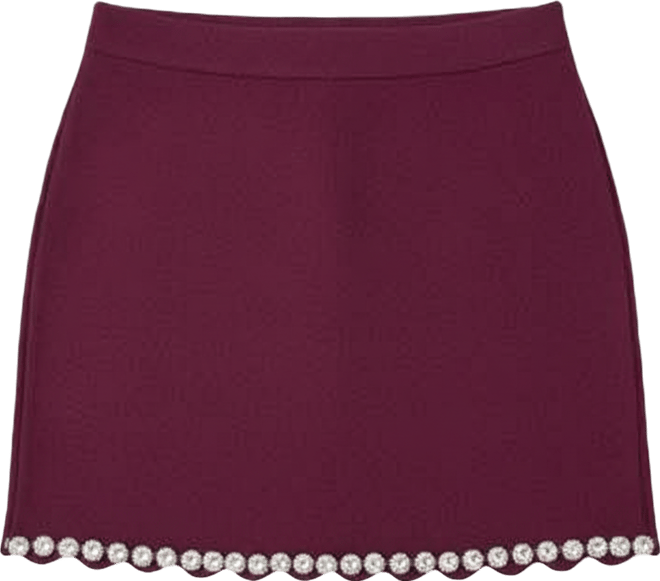Women's Knit Scallop Mini Skirt