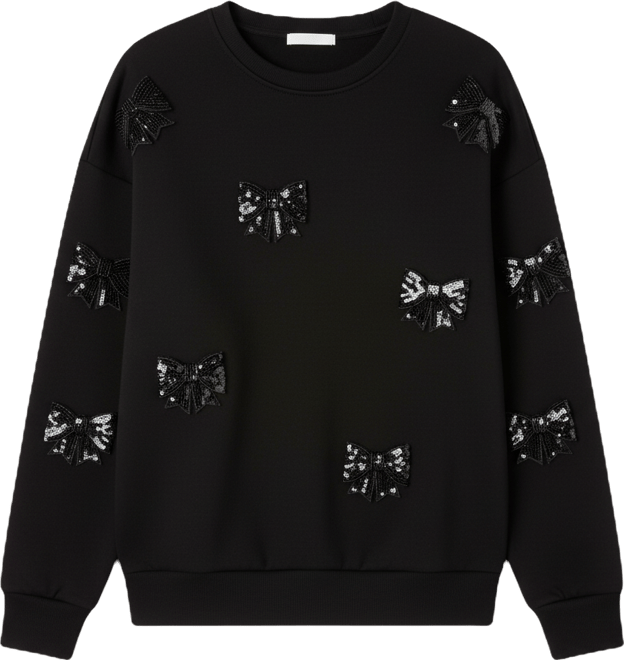 Women's Pearl Bow Scuba Sweatshirt