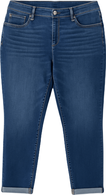 Women's Denim mid rise boyfriend rolled in 28 inseam