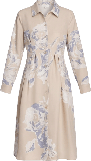 Women's Printed Collar Shirt Dress