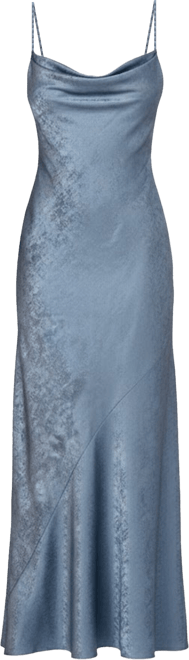 Women's Cowl Neck Foiled Long Dress