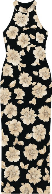 Petite 3D Embroidered Flower Sleeveless Long Dress