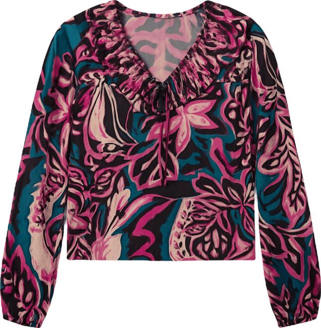 Women's Ruffle Long-Sleeve Top