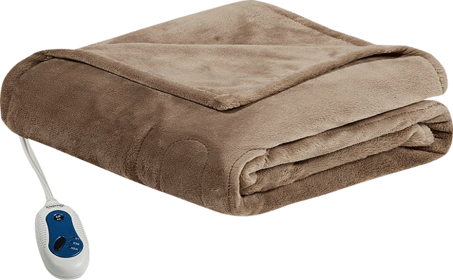 Beautyrest Plush Oversized Electric Heated Throw Blanket