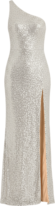 Women's Ieena Sequined One Shoulder Draped Back Gown