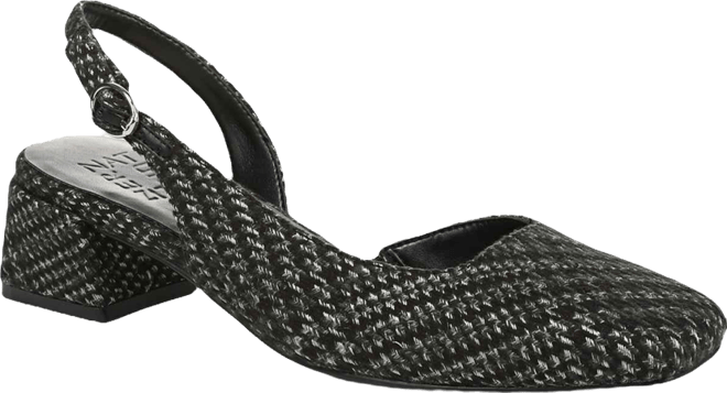 Jayla Mid-Heel Square Toe Slingback Pumps